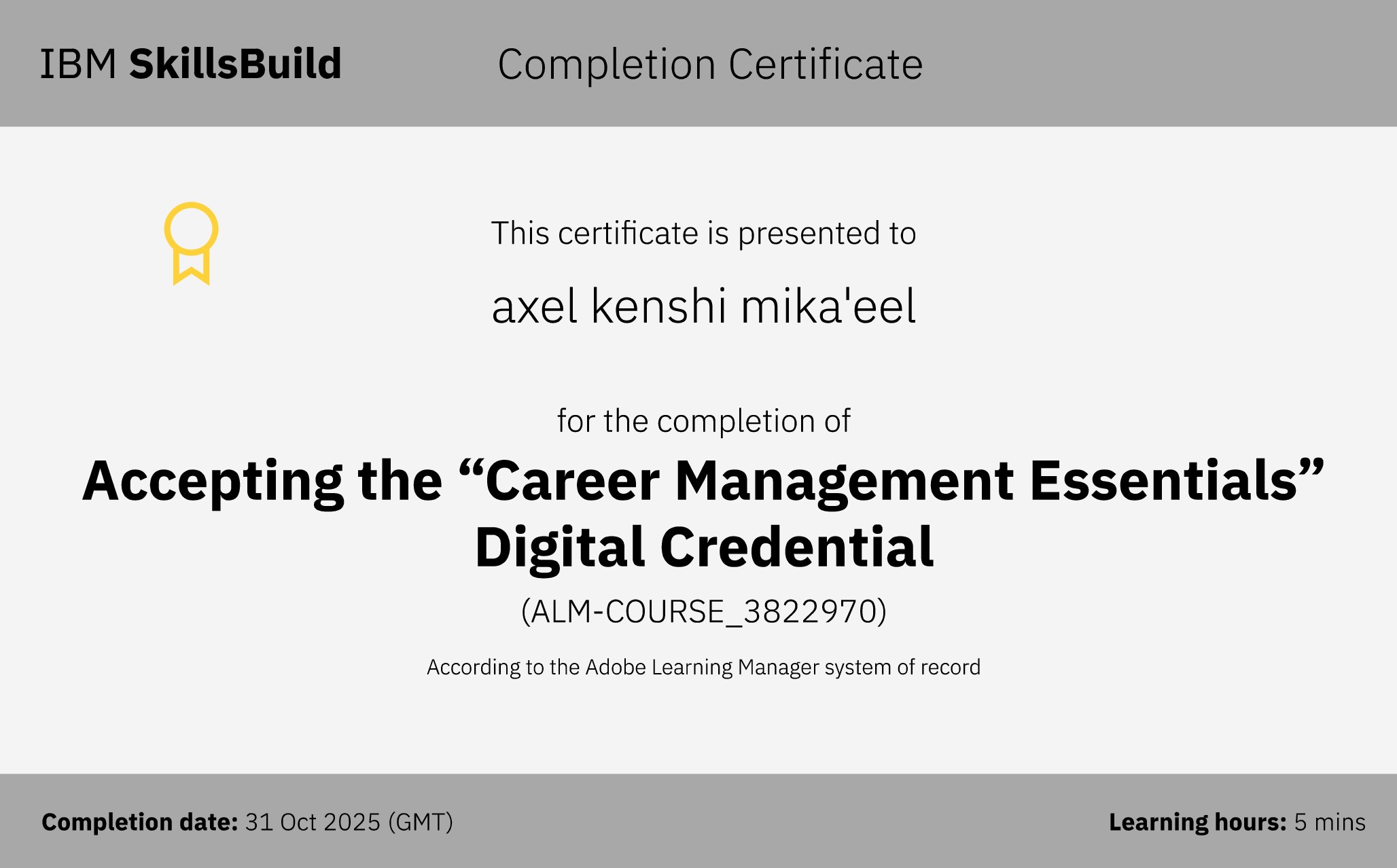 Career Management Essentials (Credentials)